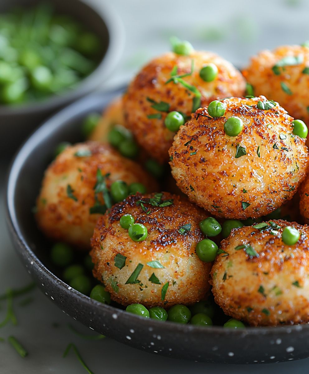 Crispy pea fritters