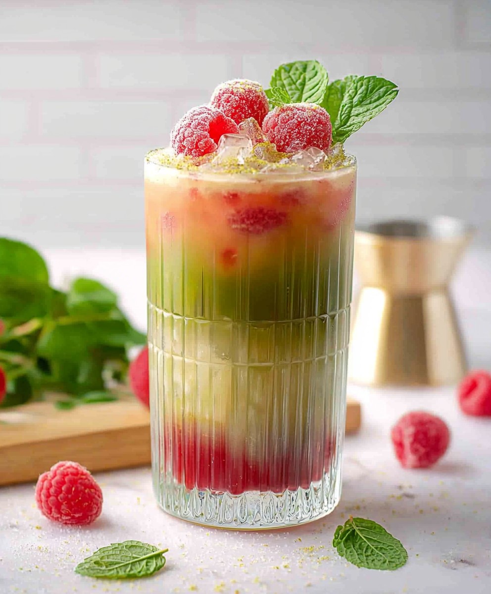 Raspberry Matcha Mocktail