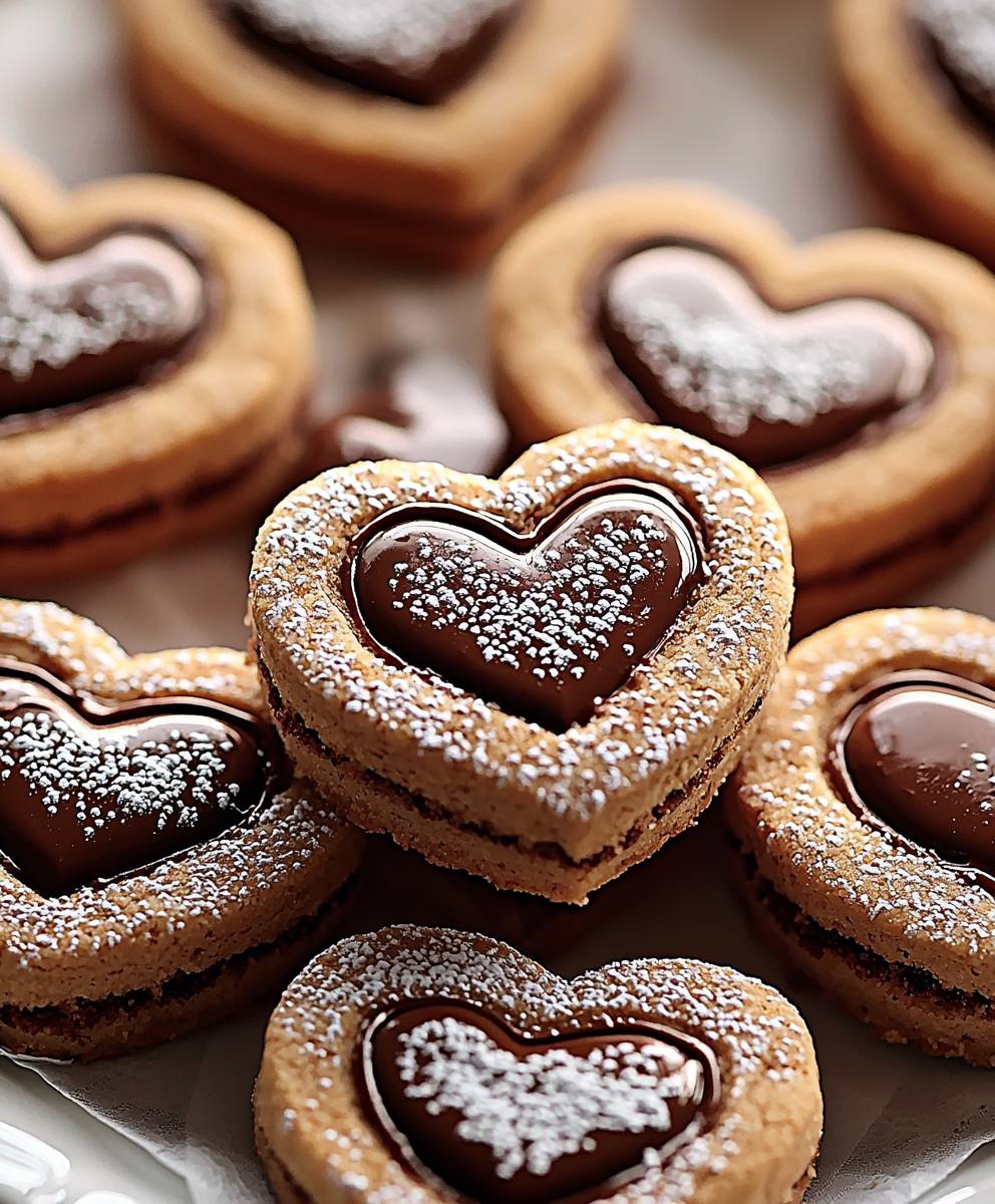 Nutella Linzer Heart Cookies