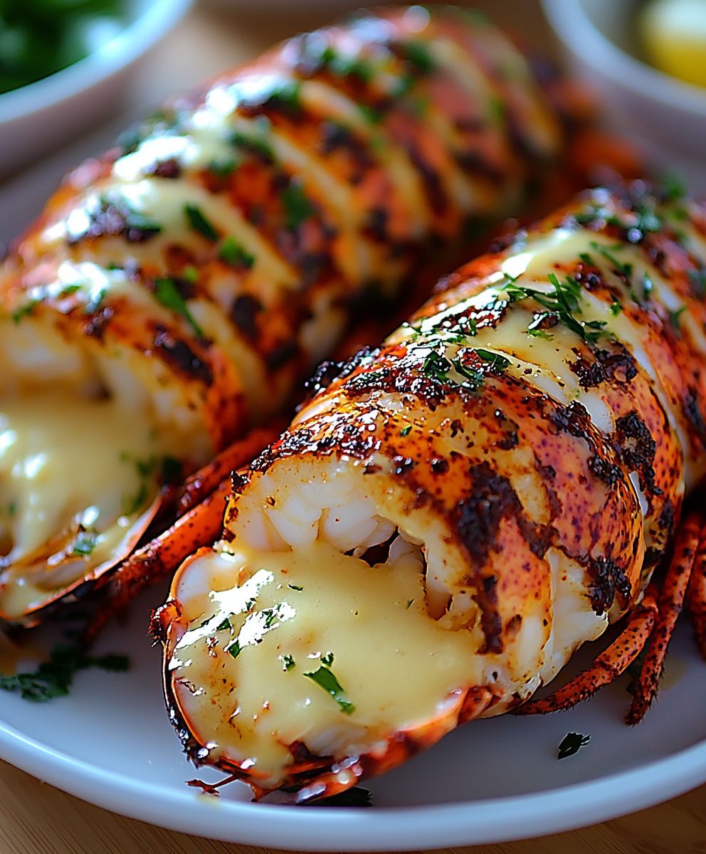 Garlic Butter Baked Lobster Tails