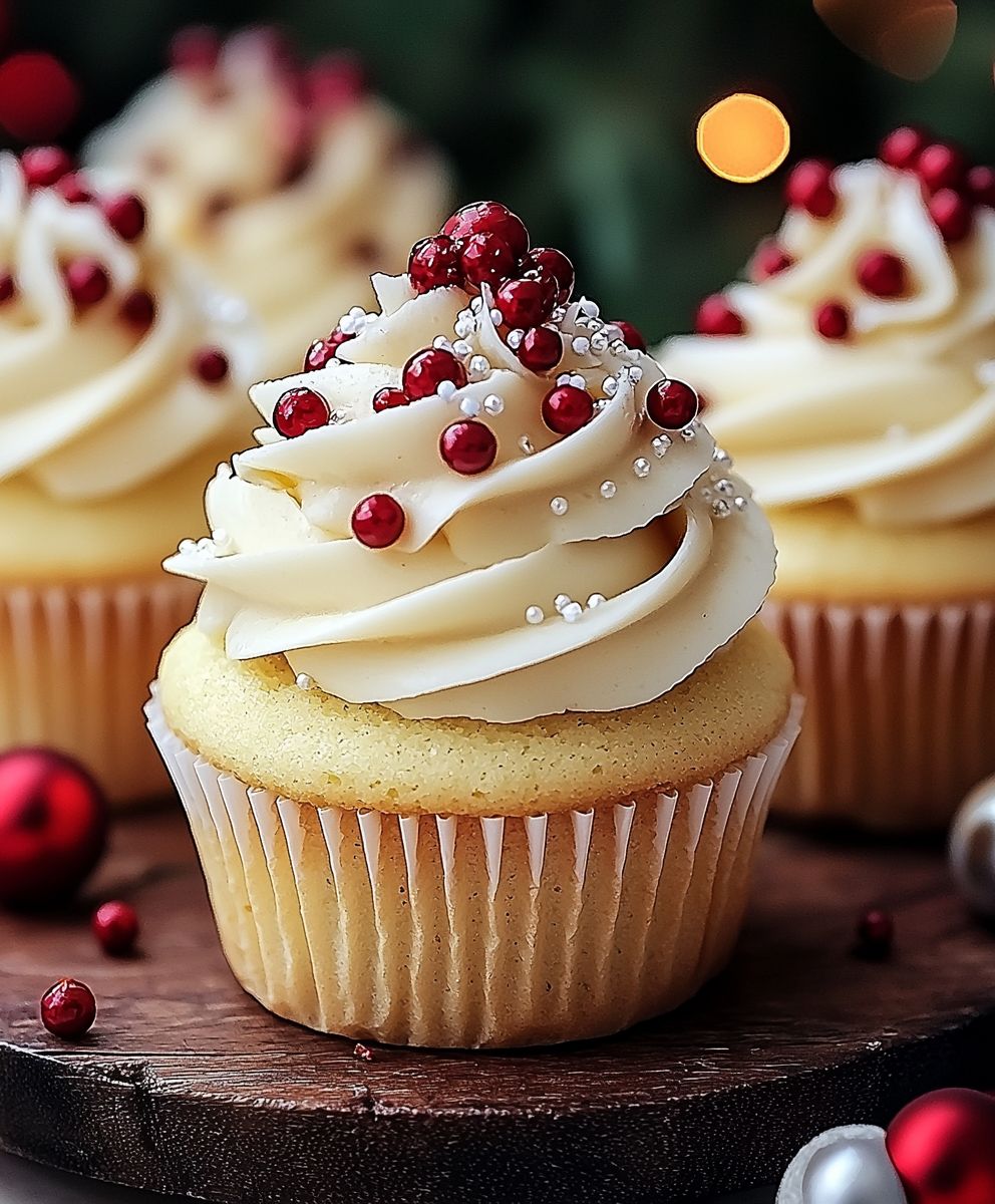Christmas Vanilla Cupcakes