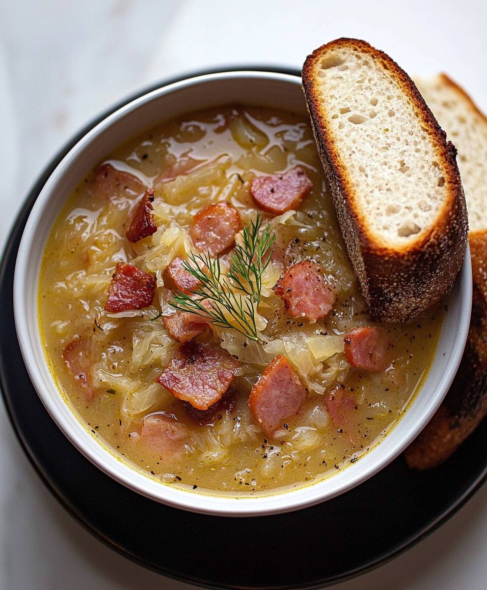 Sauerkraut Soup with Bacon