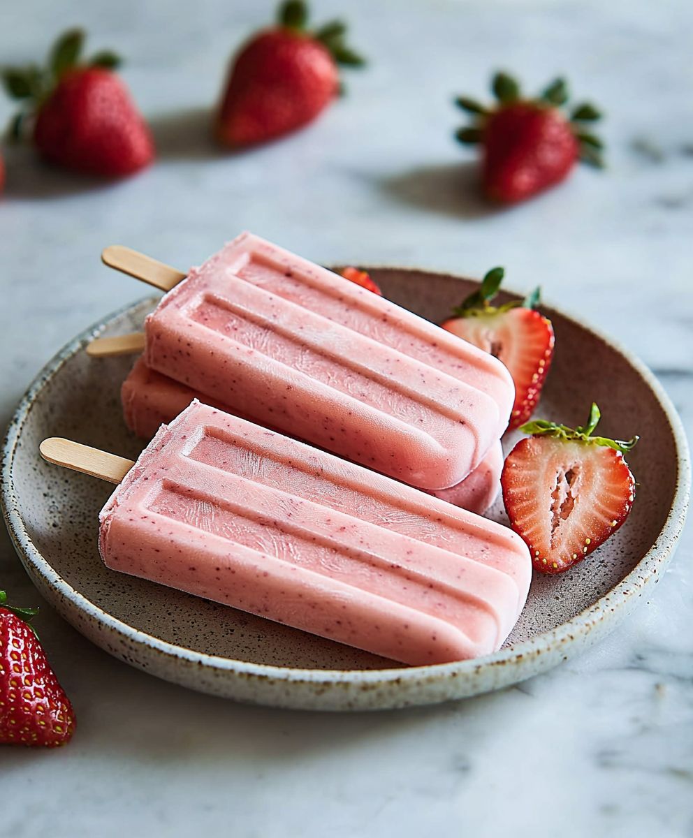 Strawberry Banana Popsicles