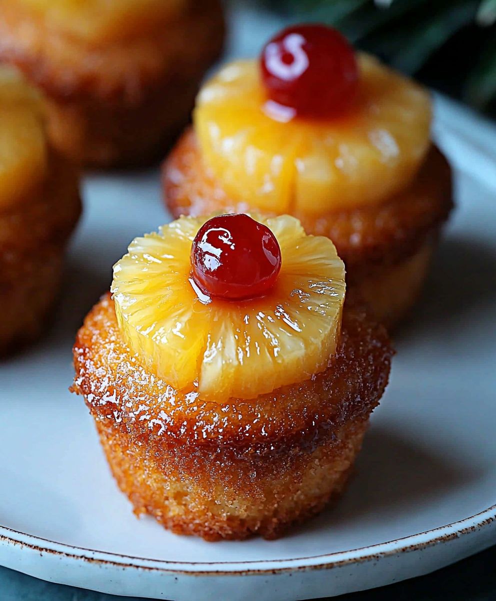 Pineapple upside down cupcakes