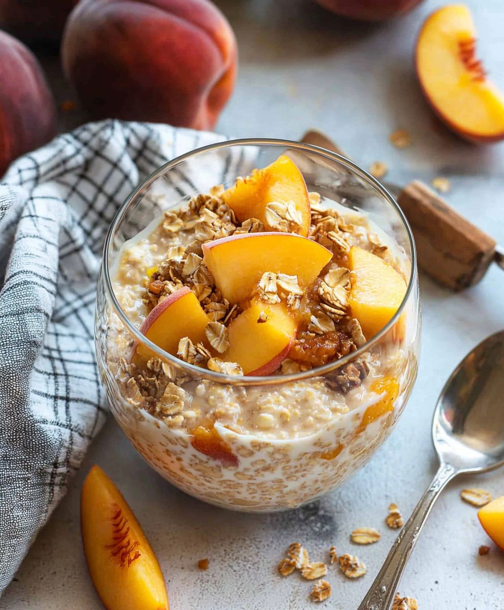 Peach Pie Overnight Oats