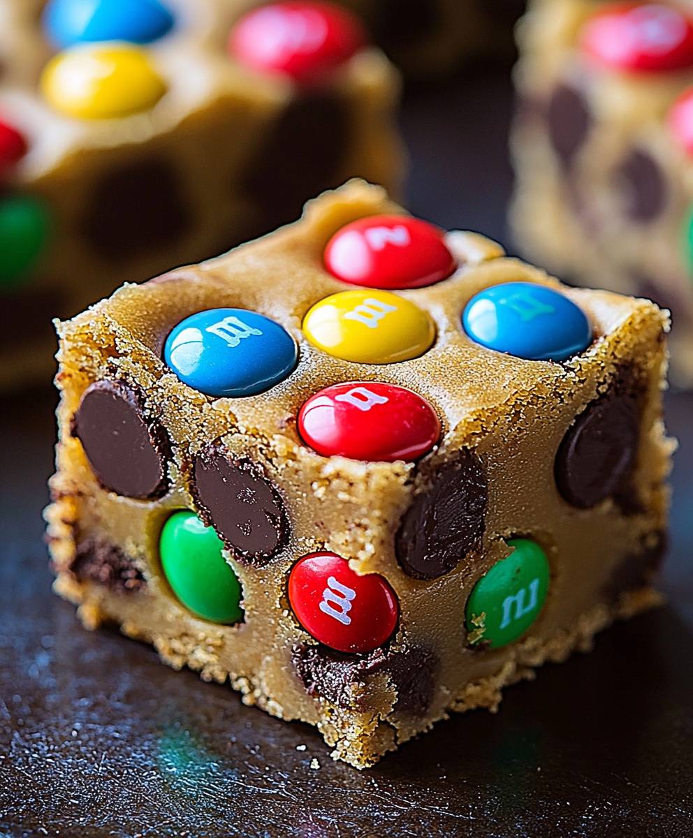 M and M cookie bars