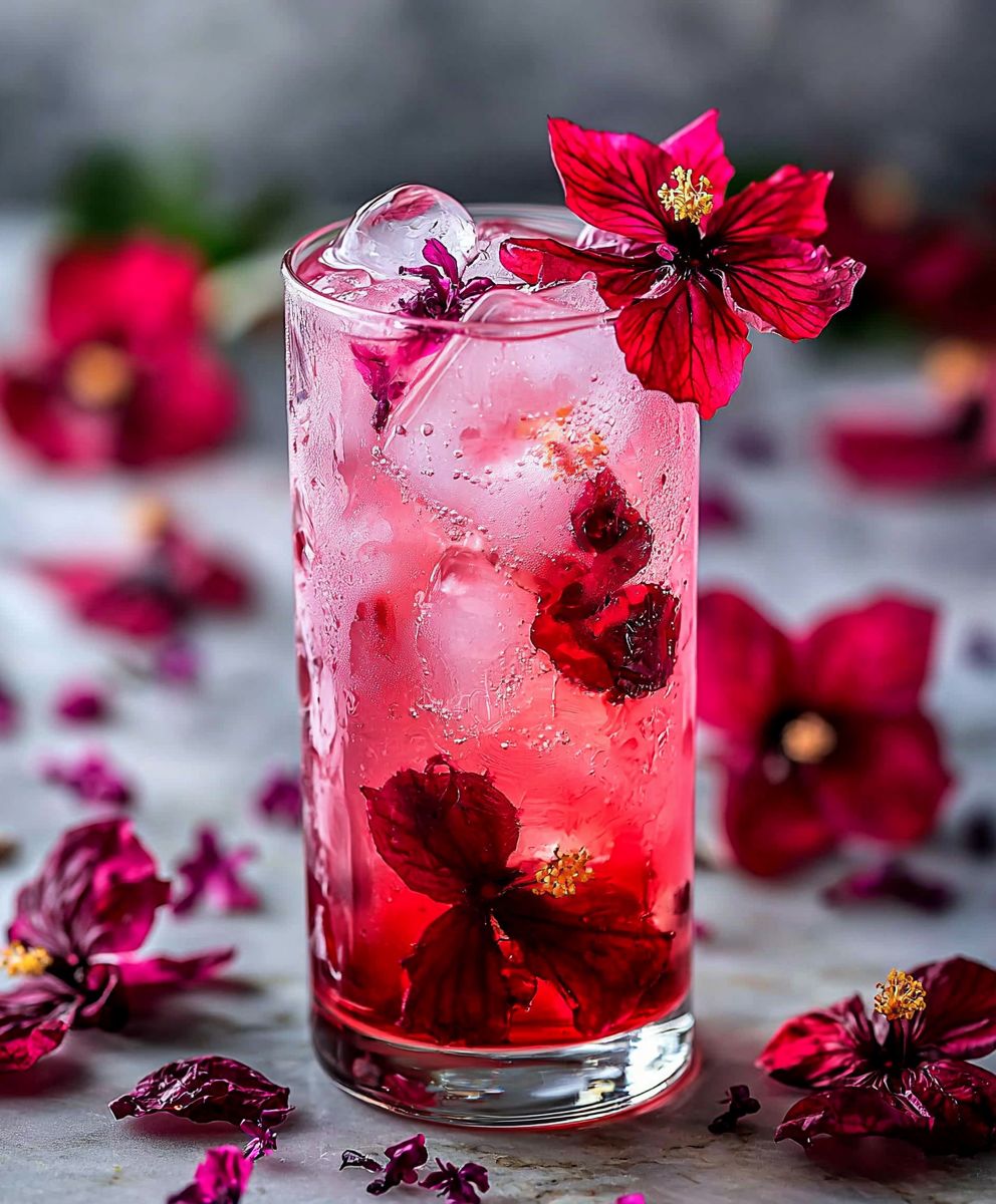 Hibiscus elderflower sparkling tea