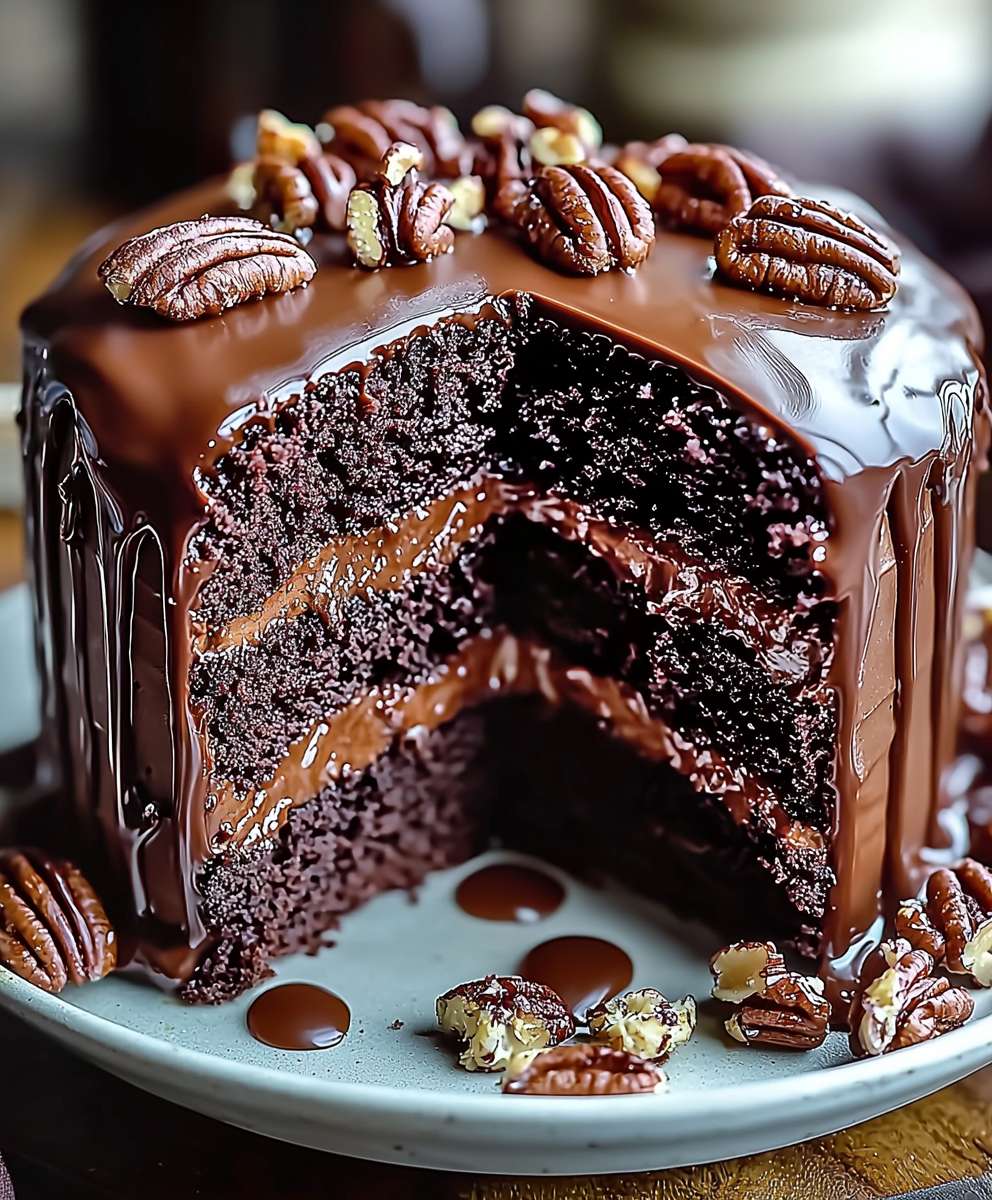 Pecan Caramel Chocolate Cake