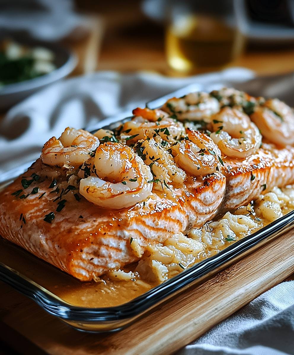 Stuffed Salmon with Seafood