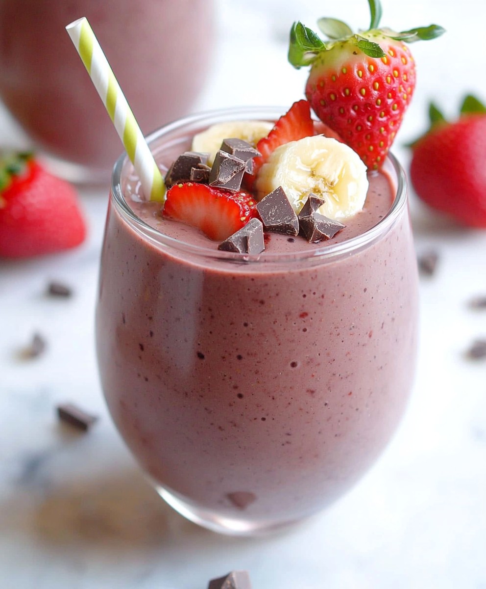 Strawberry Banana Chocolate Smoothie