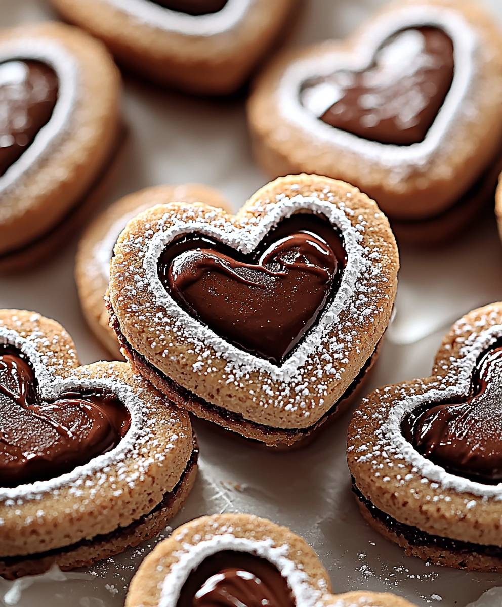 Nutella Linzer Heart Cookies