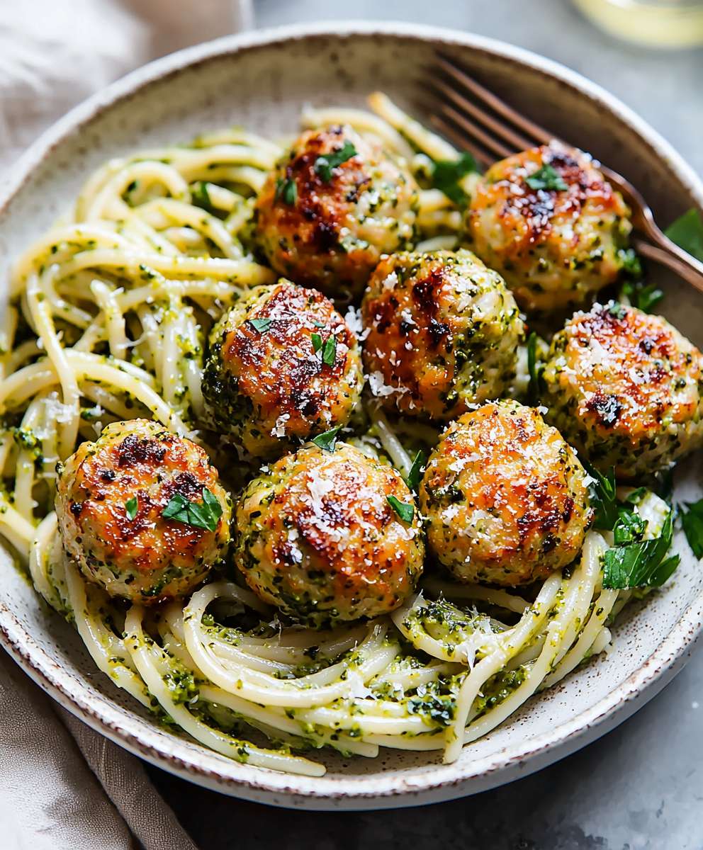 Baked Chicken Meatballs Pasta