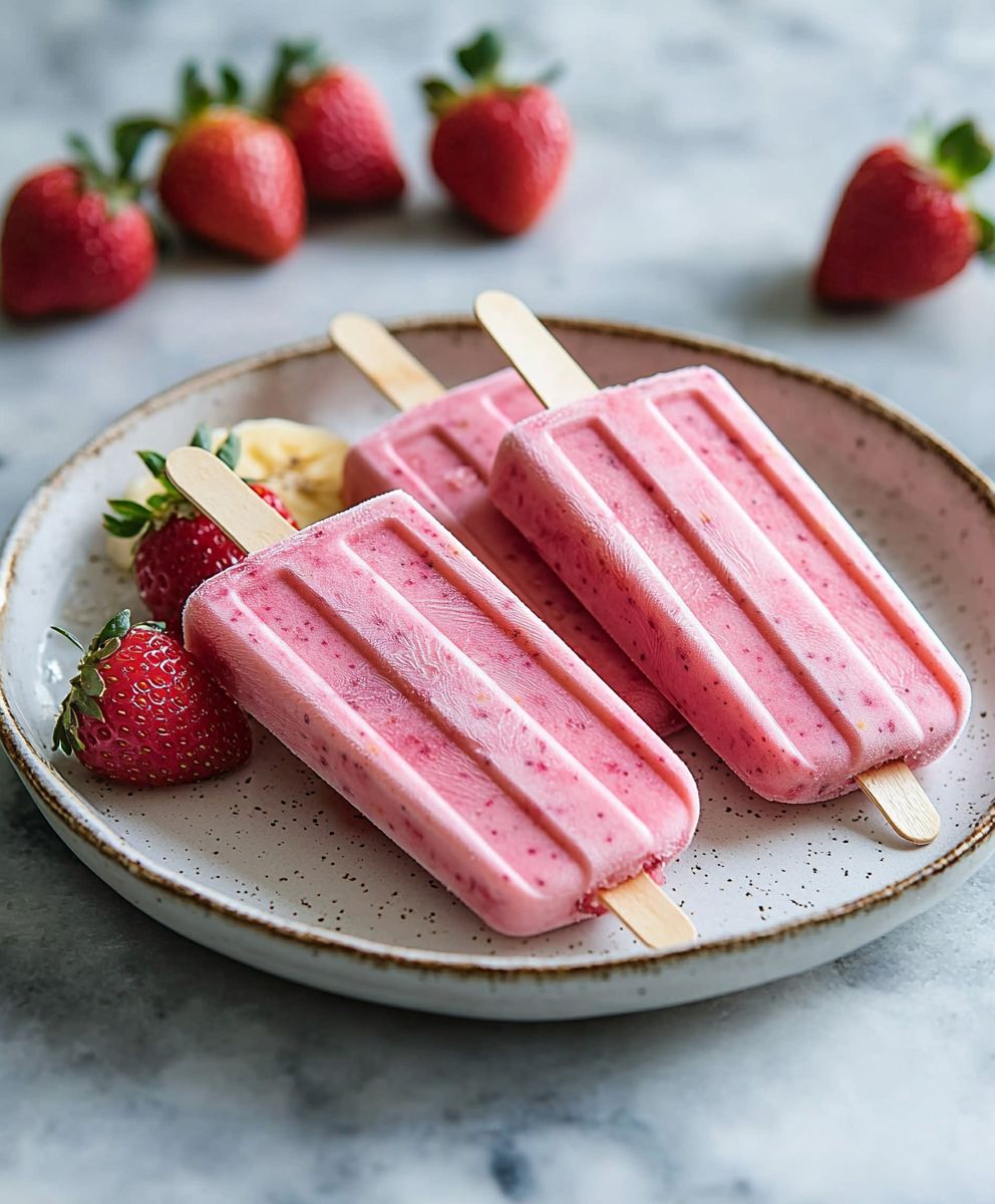 Strawberry Banana Popsicles