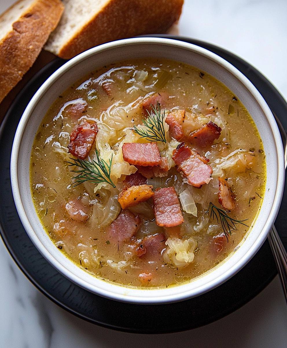 Sauerkraut Soup with Bacon