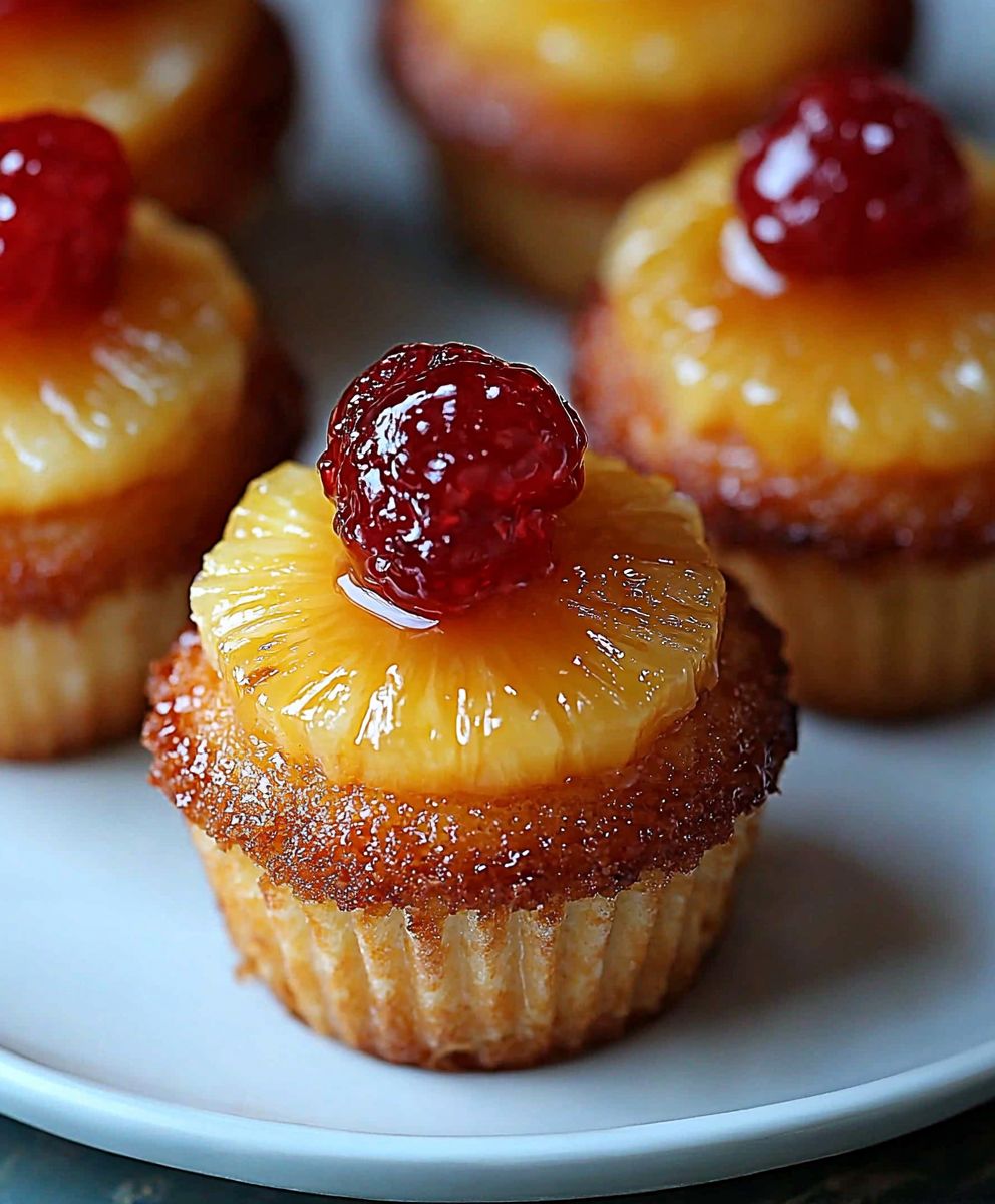Pineapple upside down cupcakes