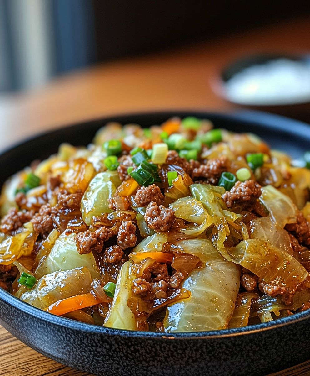 Ground beef cabbage stir fry