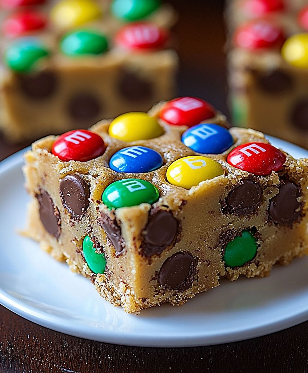 M and M cookie bars