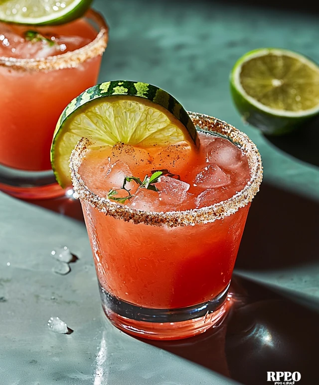 Salted Spiced Watermelon Margaritas