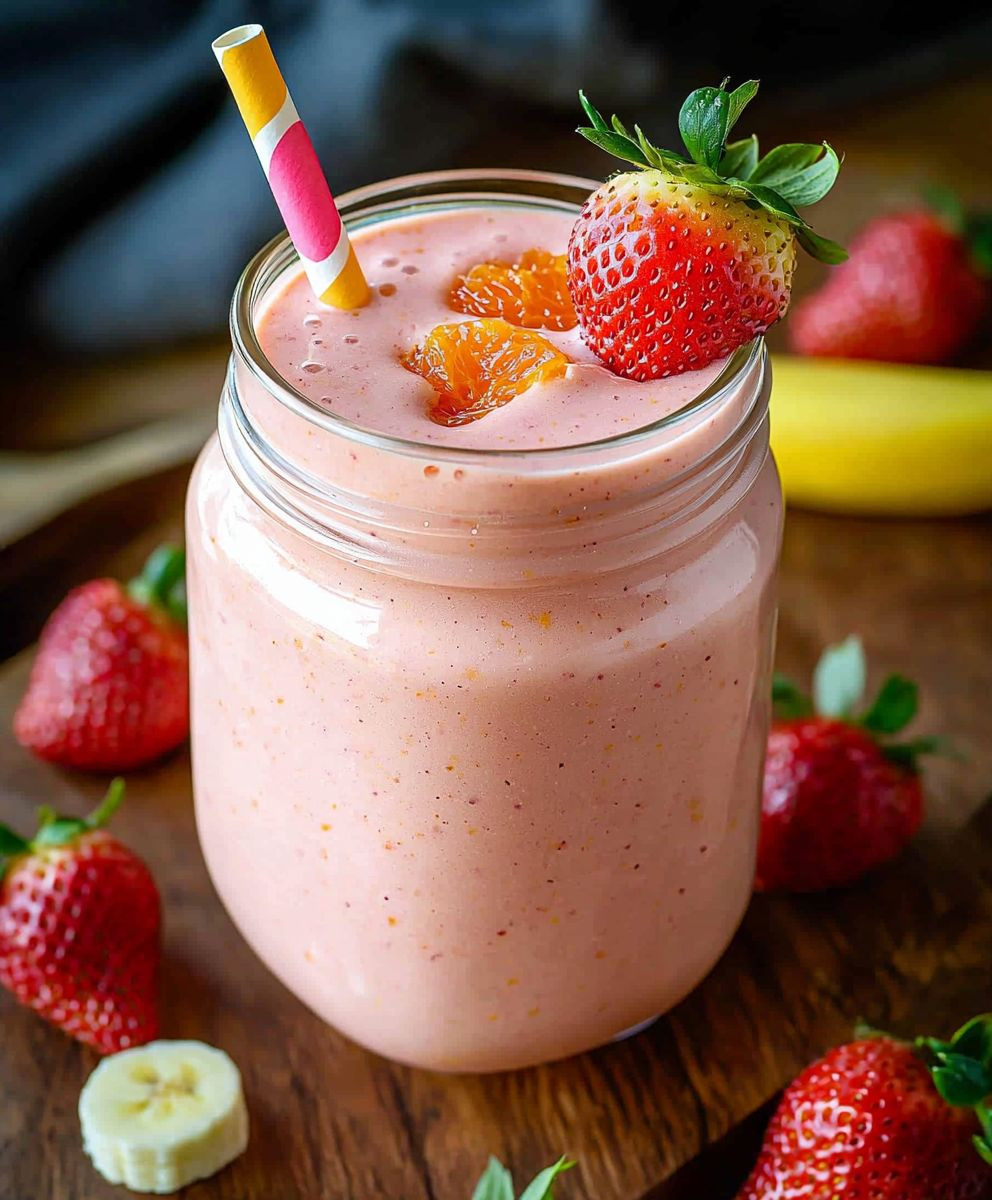 Strawberry banana orange smoothie