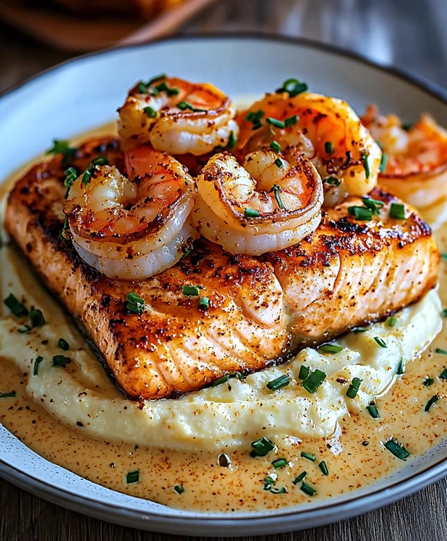 Cajun Shrimp Salmon Garlic Sauce