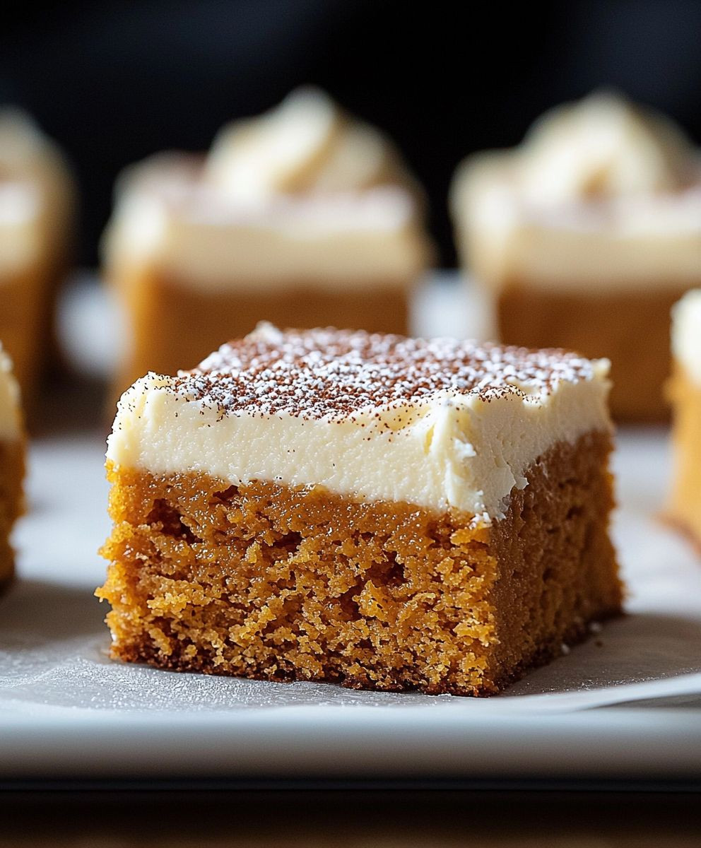 Pumpkin bars with frosting