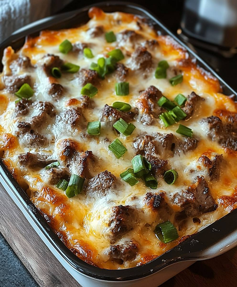 Philly Cheese Steak Casserole