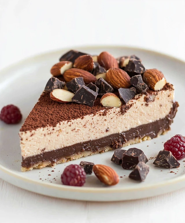 Vegan Chocolate Almond Cheesecake