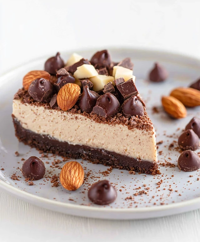 Vegan Chocolate Almond Cheesecake