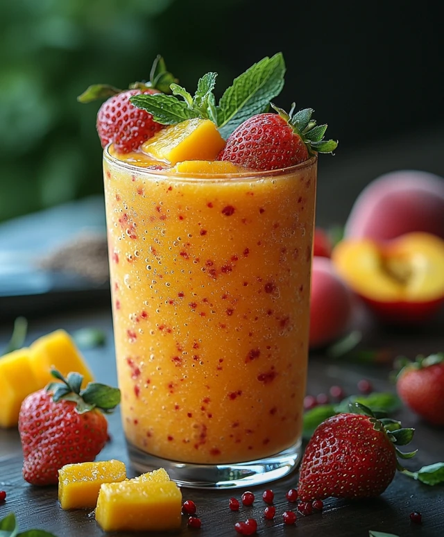 Mango Peach Strawberry Smoothie