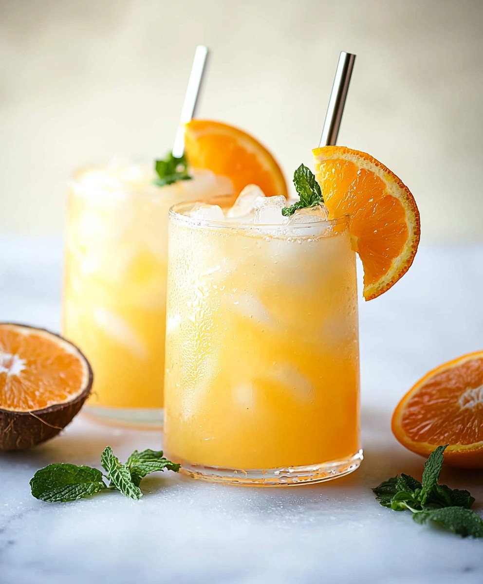 Orange coconut water drink