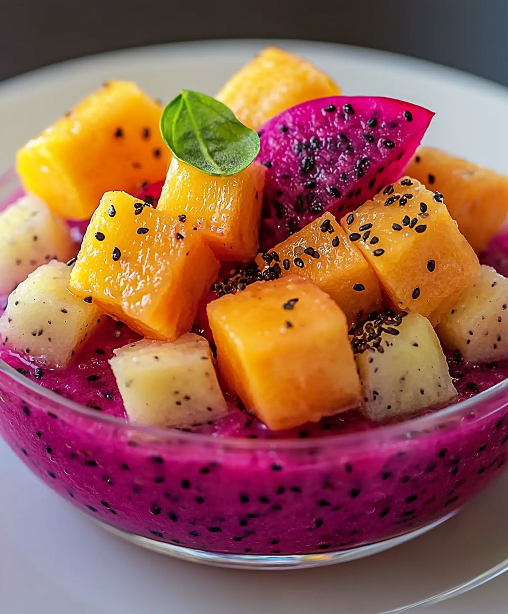 Dragon fruit pineapple papaya