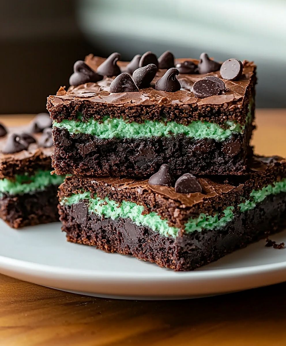 Mint chocolate chip brownies