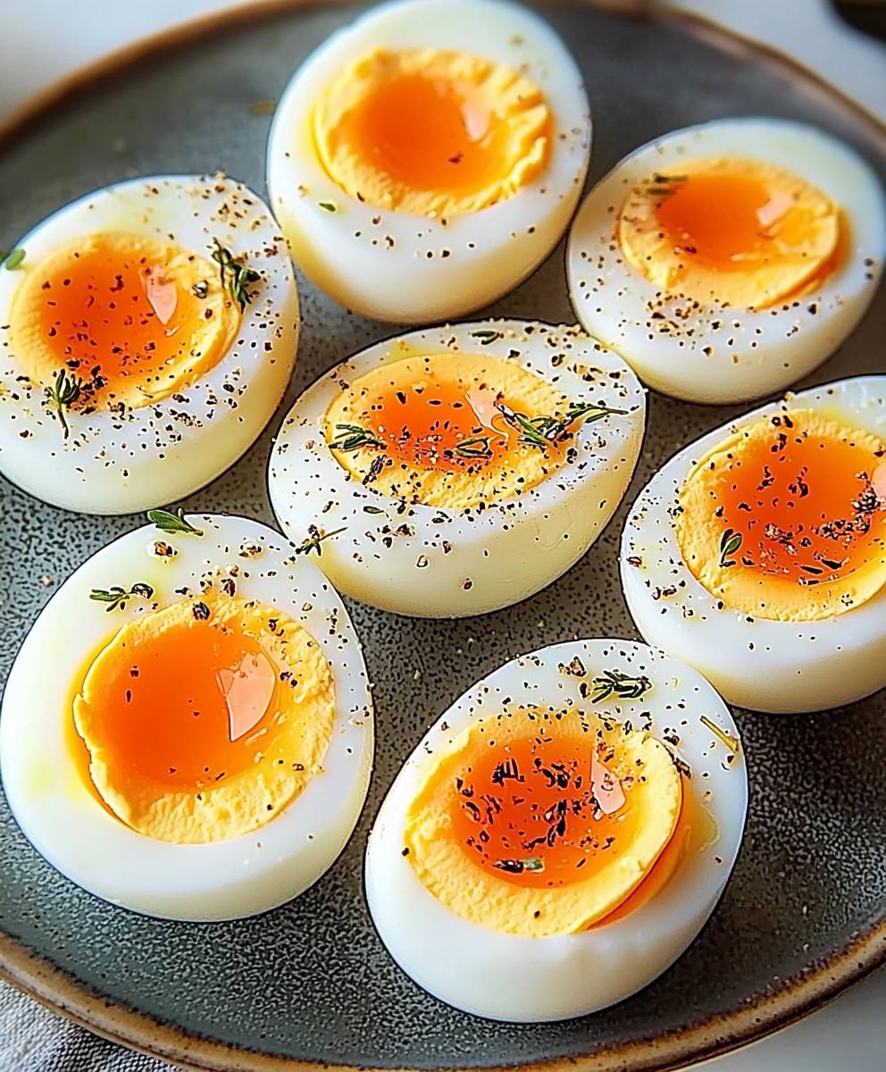 Boiled eggs perfectly cooked