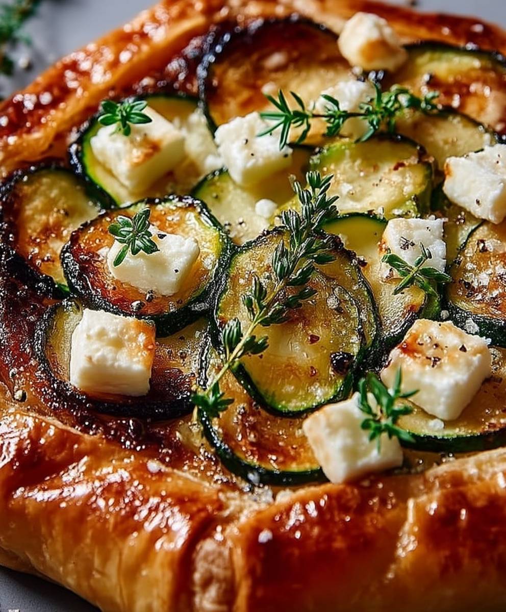 Zucchini goat cheese galette