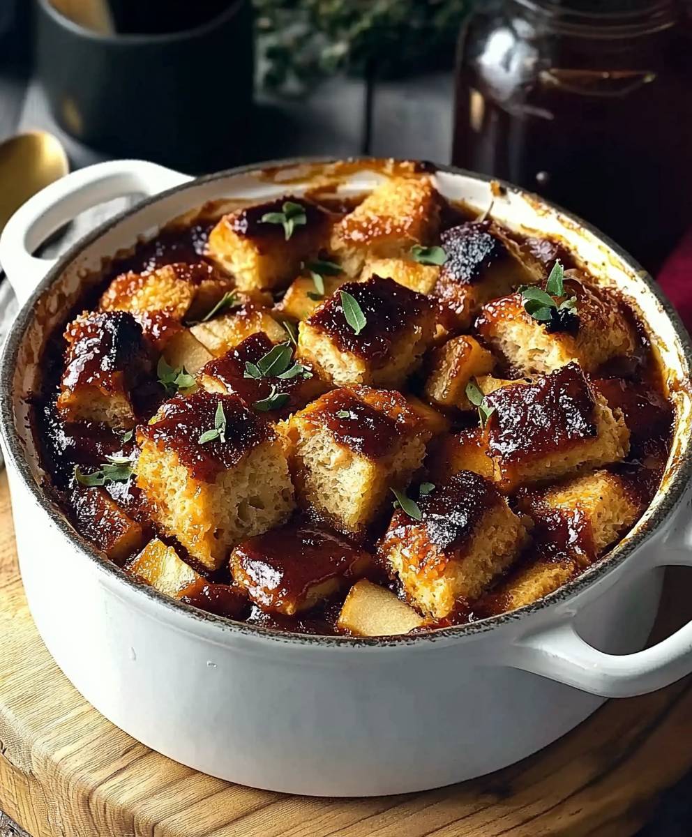 BBQ Chicken Apple Bread Pudding