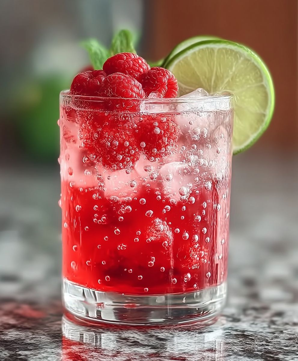 Raspberry Lime Fizz Mocktail