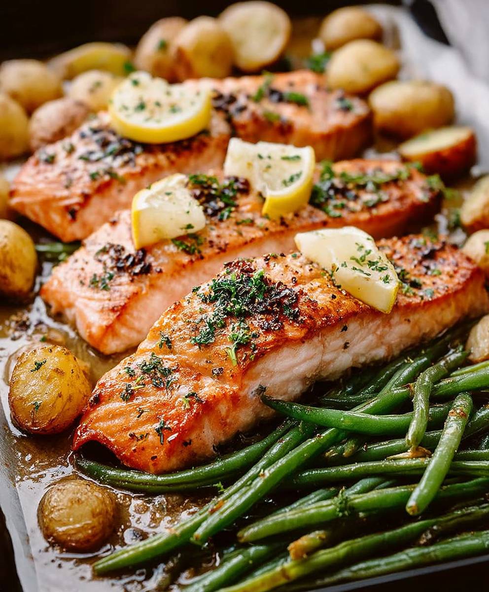 Baked Salmon Potatoes Green Beans