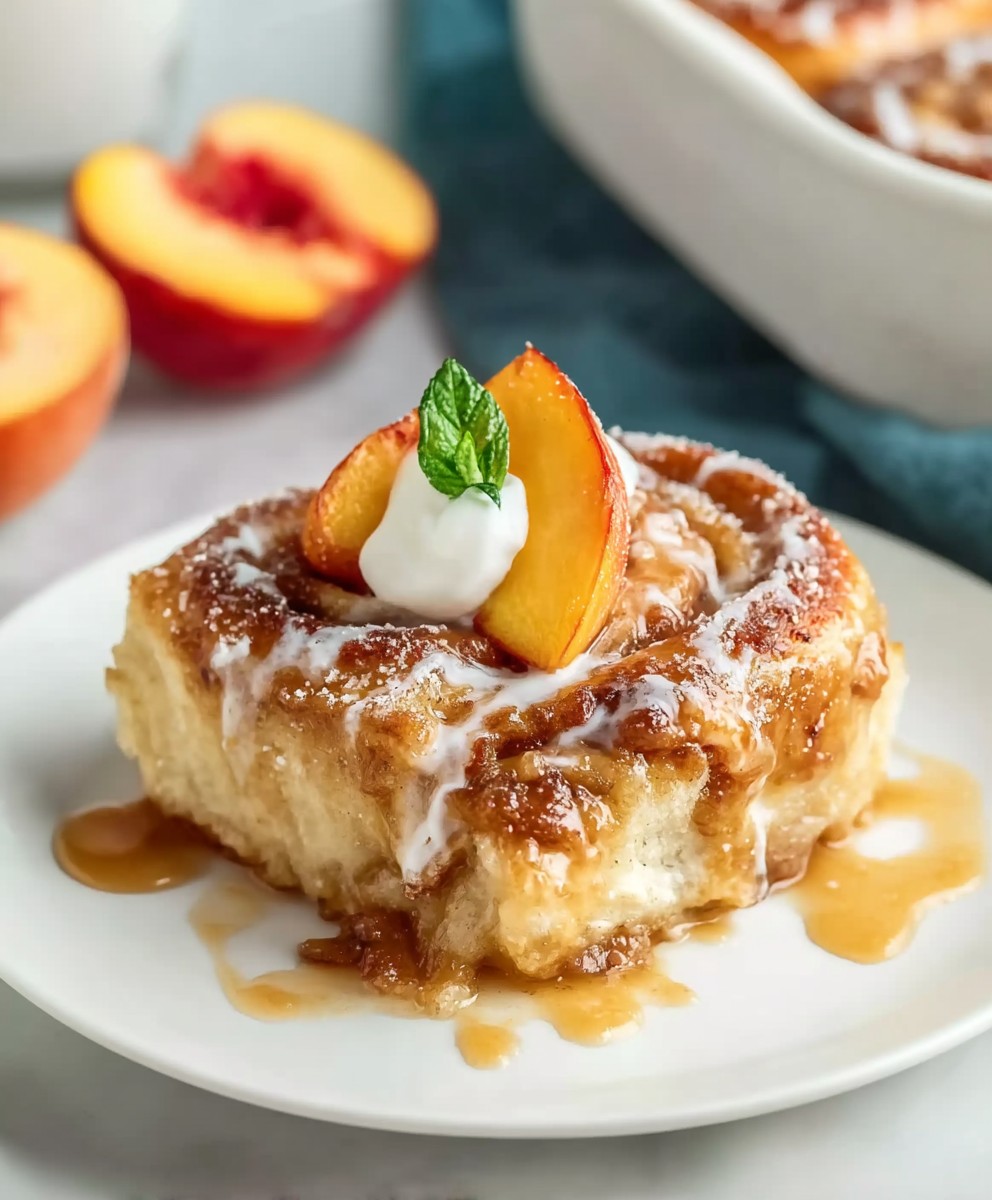 Peach Cobbler Cinnamon Rolls
