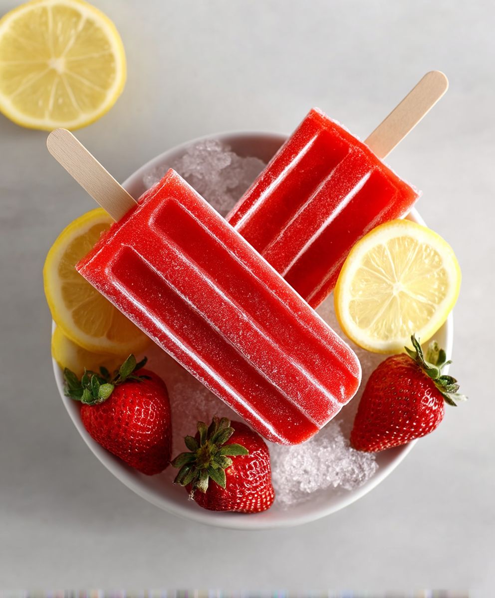 Strawberry Lemonade Popsicles