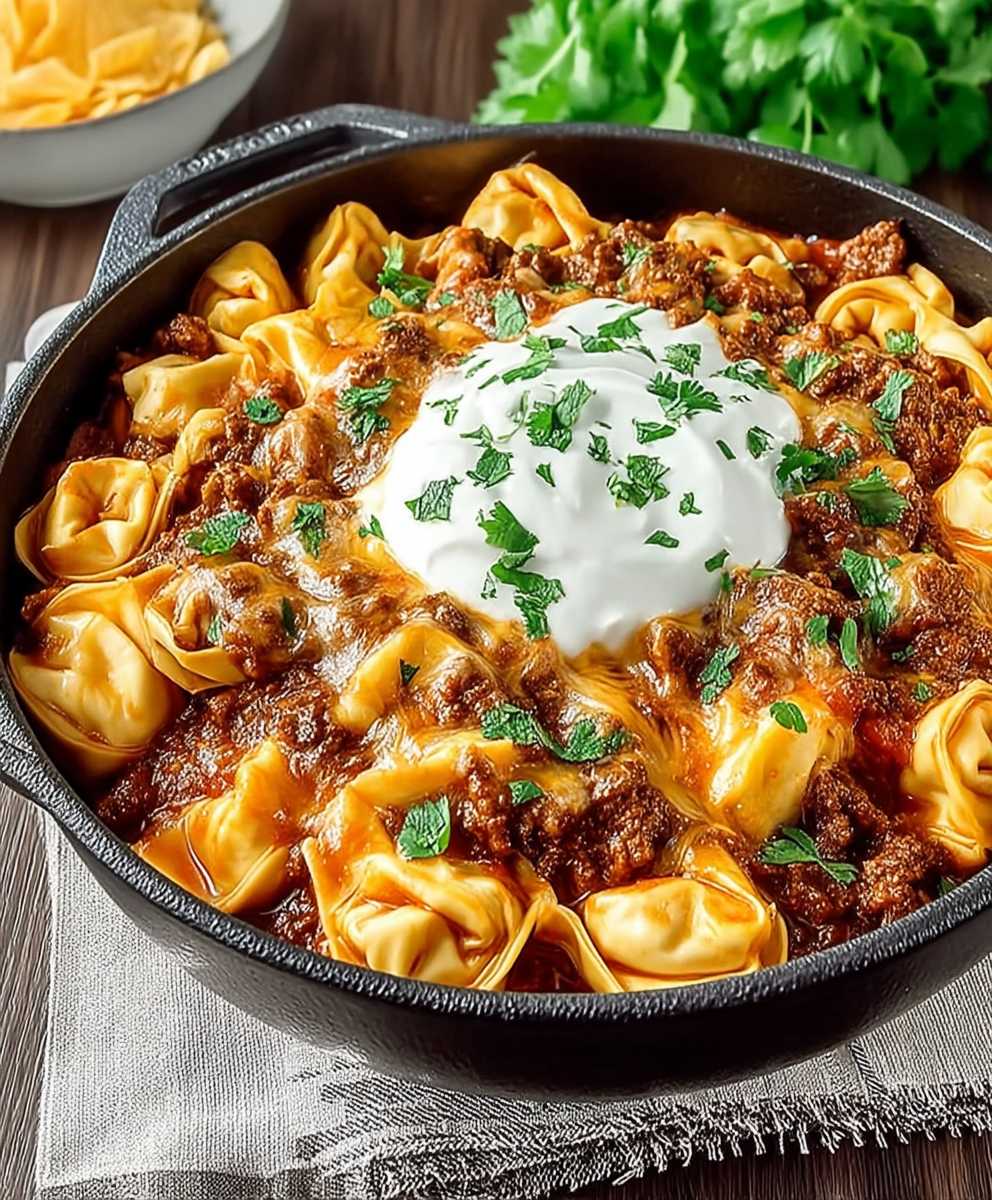 Beef Enchilada Tortellini Skillet