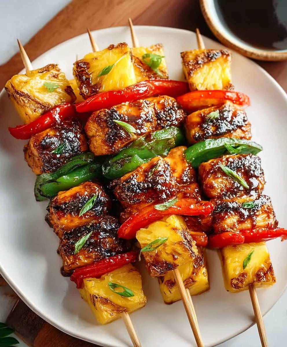BBQ Pineapple Chicken Kabobs