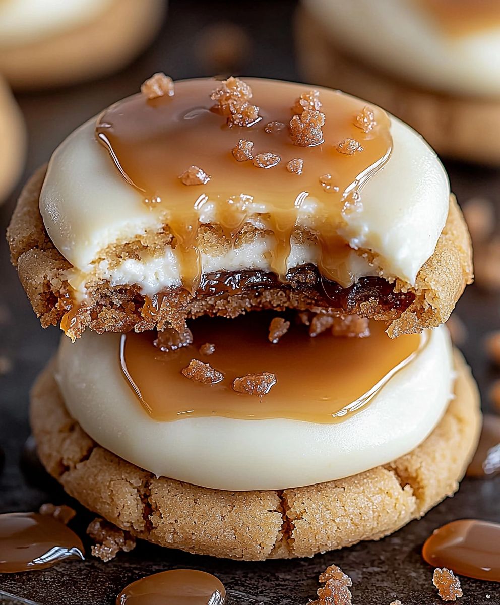 Salted Caramel Cheesecake Cookies