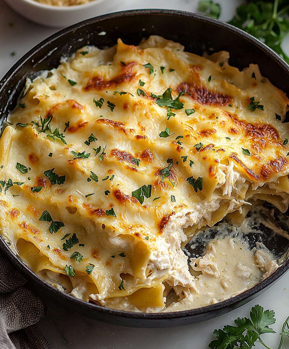 White Chicken Skillet Lasagna