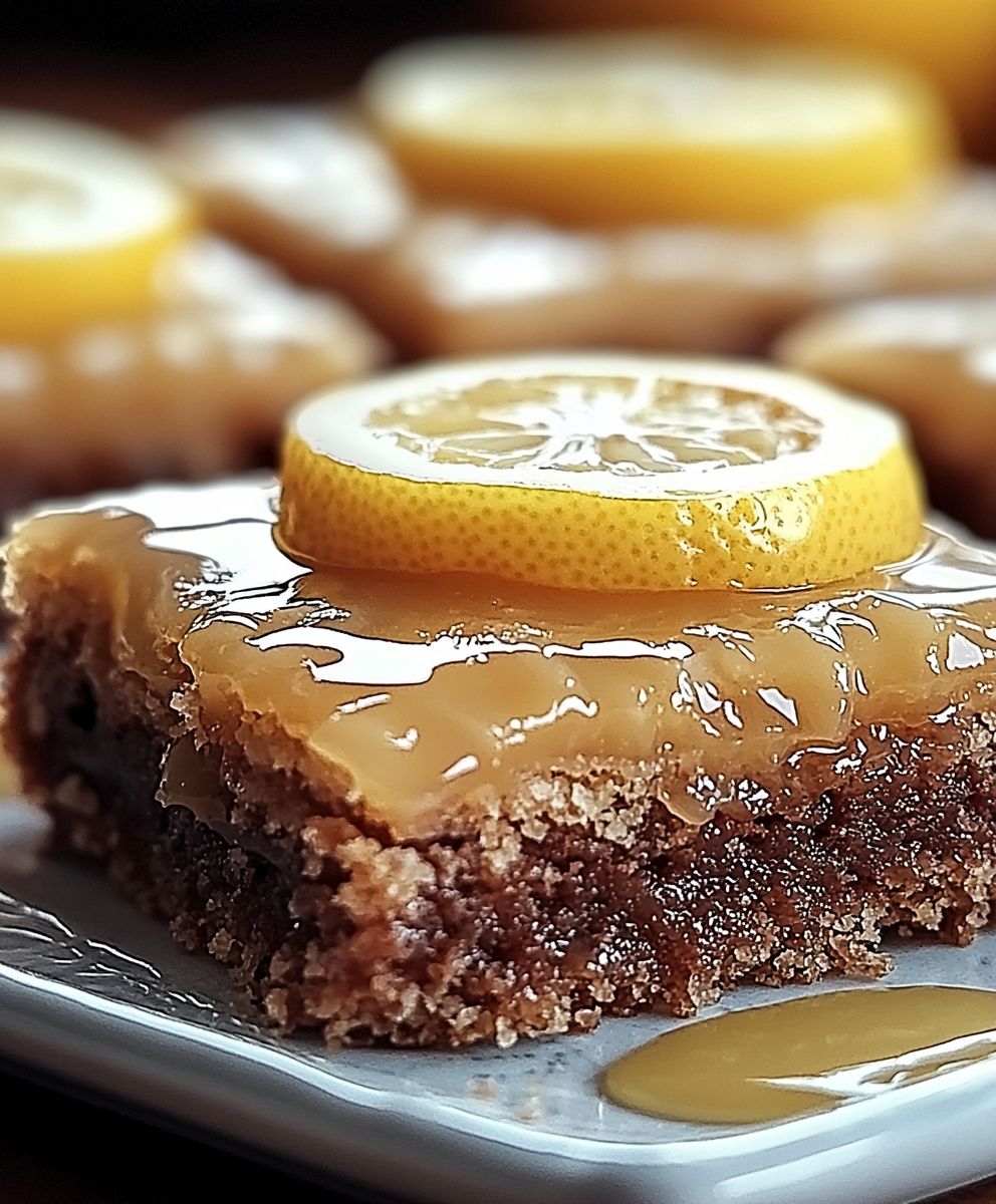 Lemon Brownies with Glaze
