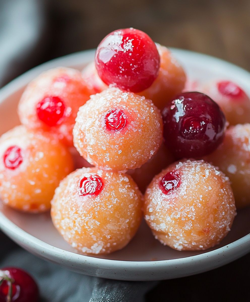 Cherry doughnut holes