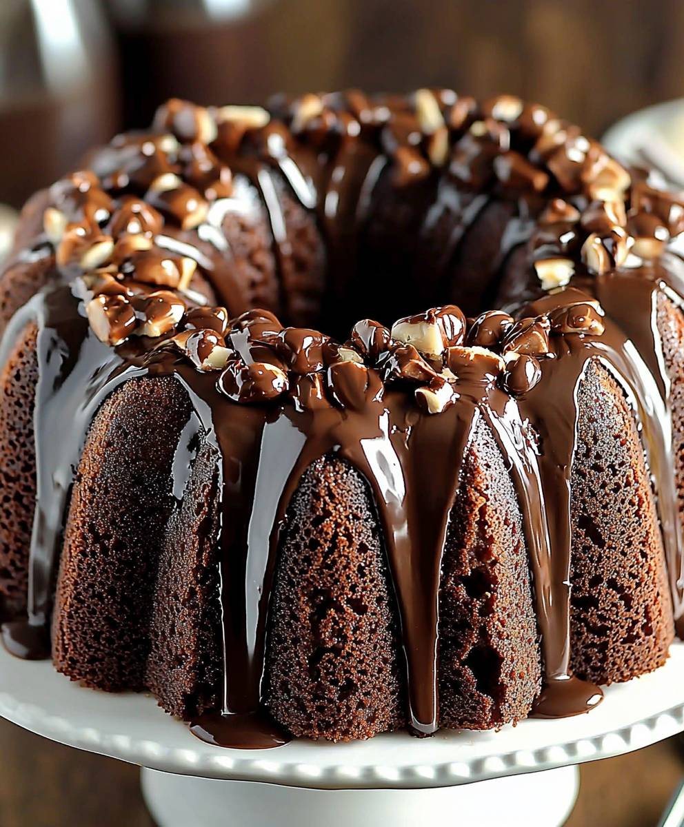 Chocolate Turtle Bundt Cake