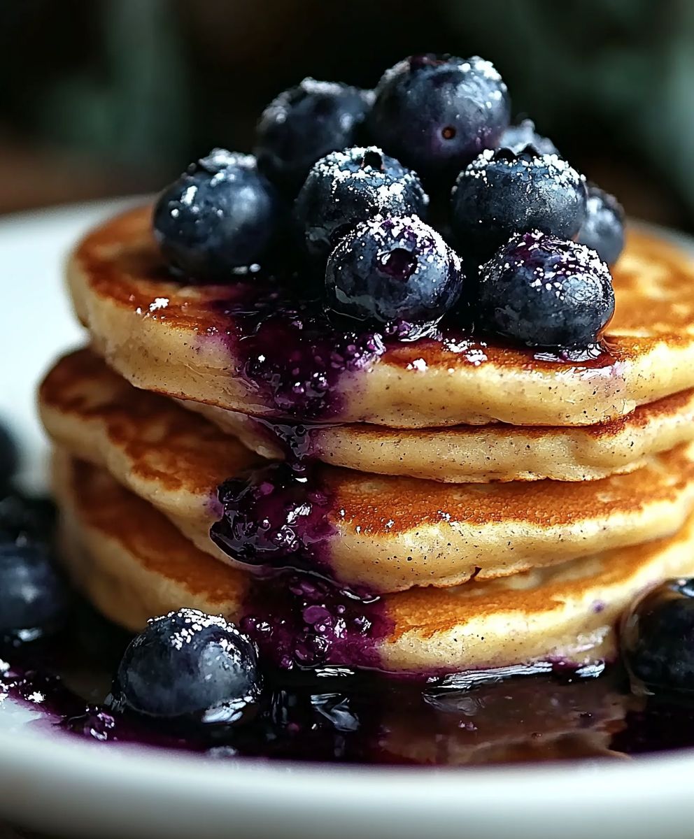 Chickpea Flour Blueberry Pancakes
