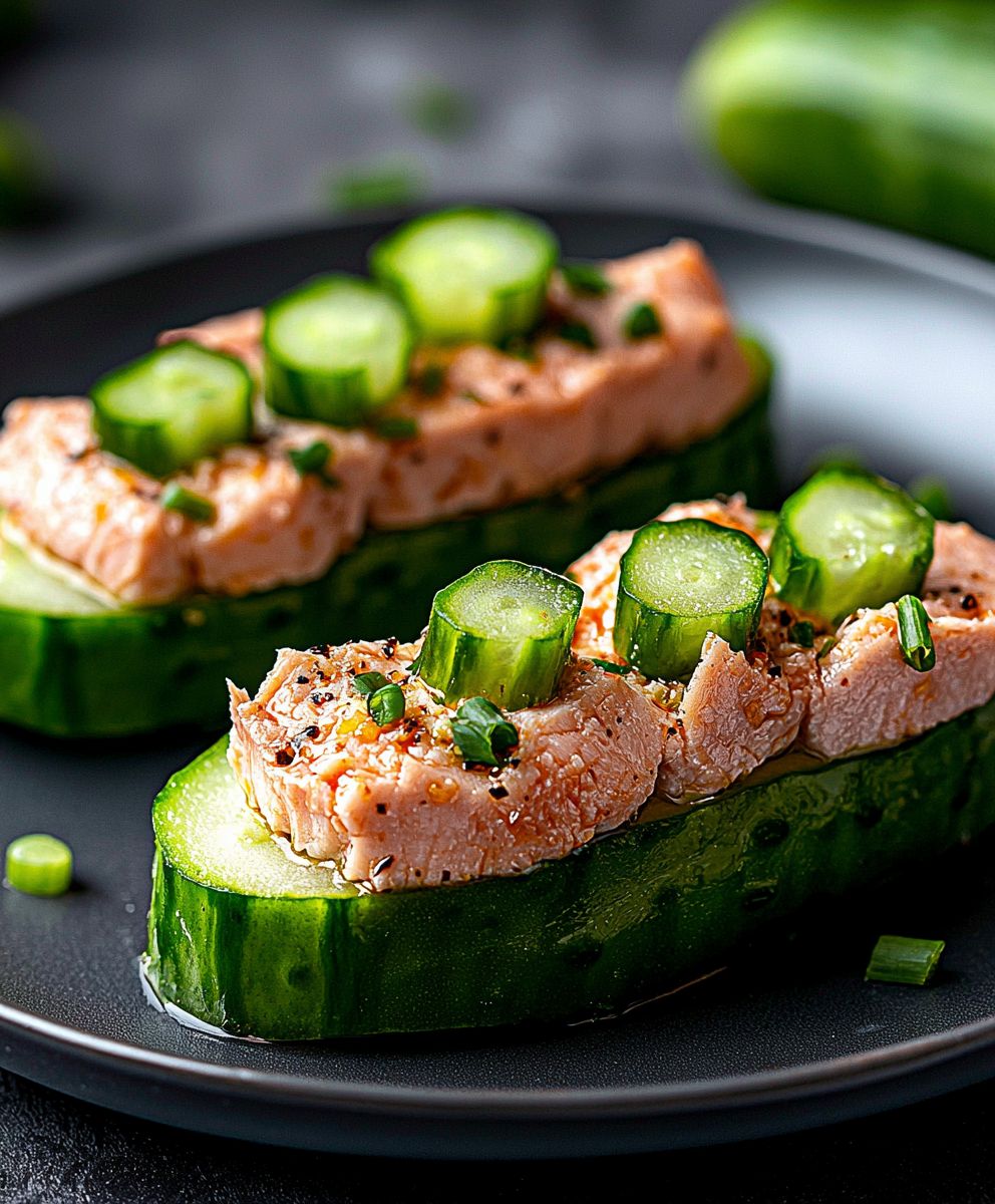 Tuna cucumber boats