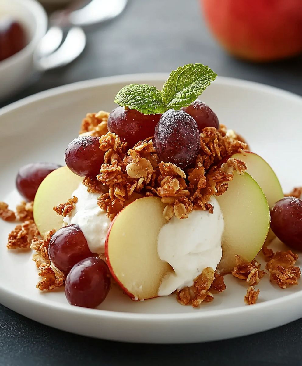 Apple grapes cream