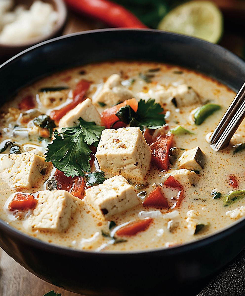 Thai coconut soup tofu